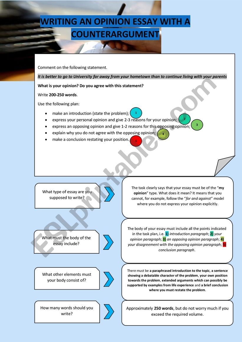 WRITING AN OPINION ESSAY WITH A COUNTERARGUMENT [4]